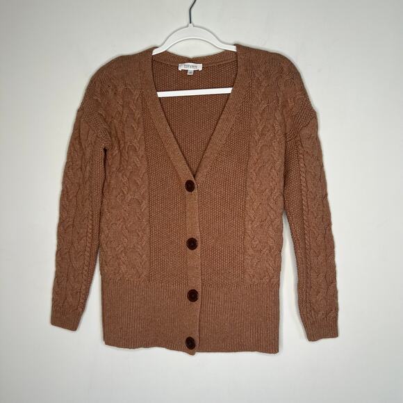 Haven Well Within Brown Cable Knit Cotton Cardigan Size XS - Picture 2 of 7